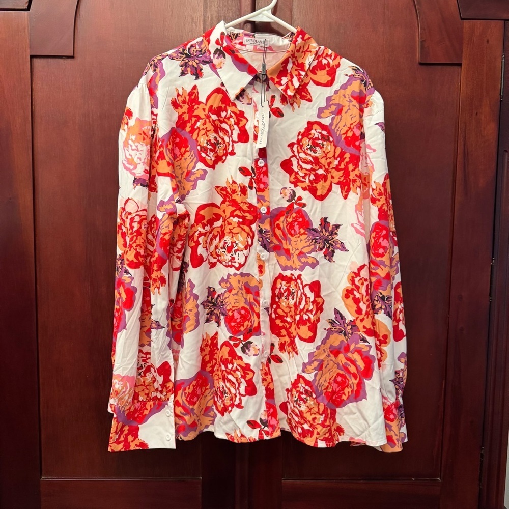 In'Voland Multicolor Blouse Size 18W NWT